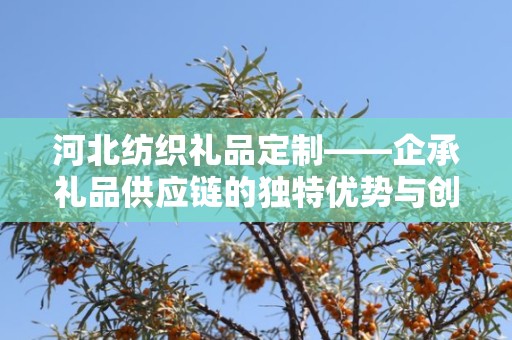 河北纺织礼品定制——企承礼品供应链的独特优势与创新之路